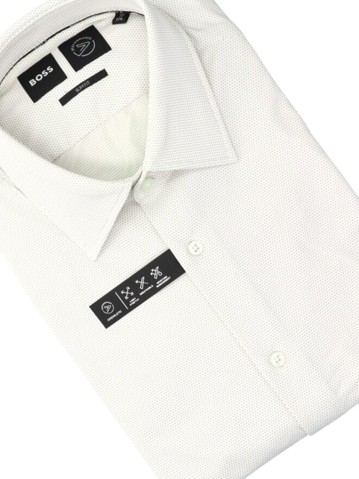 Wit katoenen hemd (slim fit) met lange mouwen Hank Hugo Boss