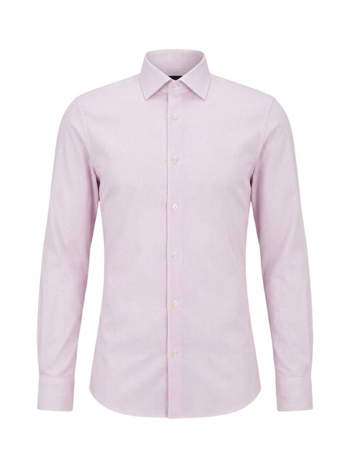 Medium pink katoenen hemd (slim fit) met lange mouwen Hank Hugo Boss