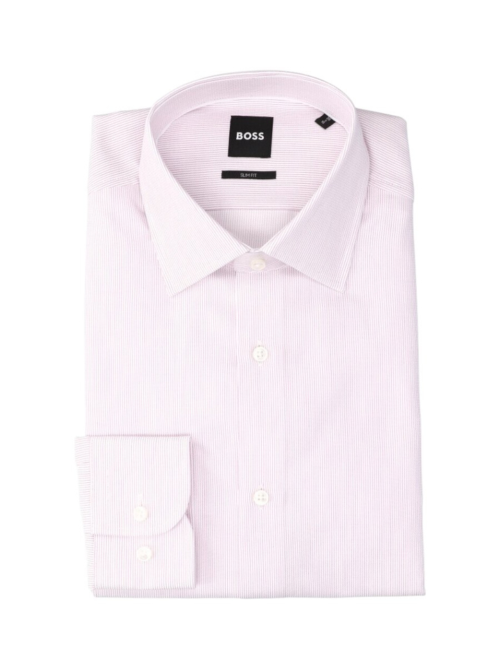 Medium pink katoenen hemd (slim fit) met lange mouwen Hank Hugo Boss