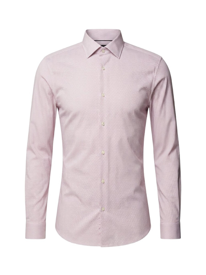 Dark pink katoenen hemd (slim fit) met lange mouwen Hank Hugo Boss