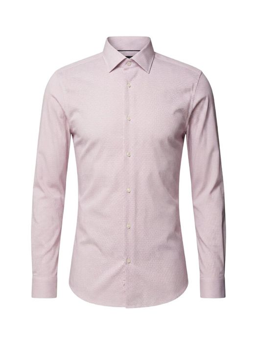 Dark pink katoenen hemd (slim fit) met lange mouwen Hank Hugo Boss