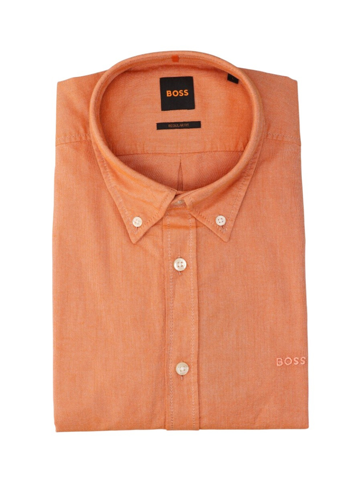 Open orange katoenen hemd (regular fit) met lange mouwen Hugo Boss