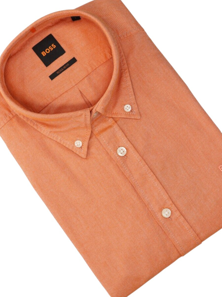 Open orange katoenen hemd (regular fit) met lange mouwen Hugo Boss