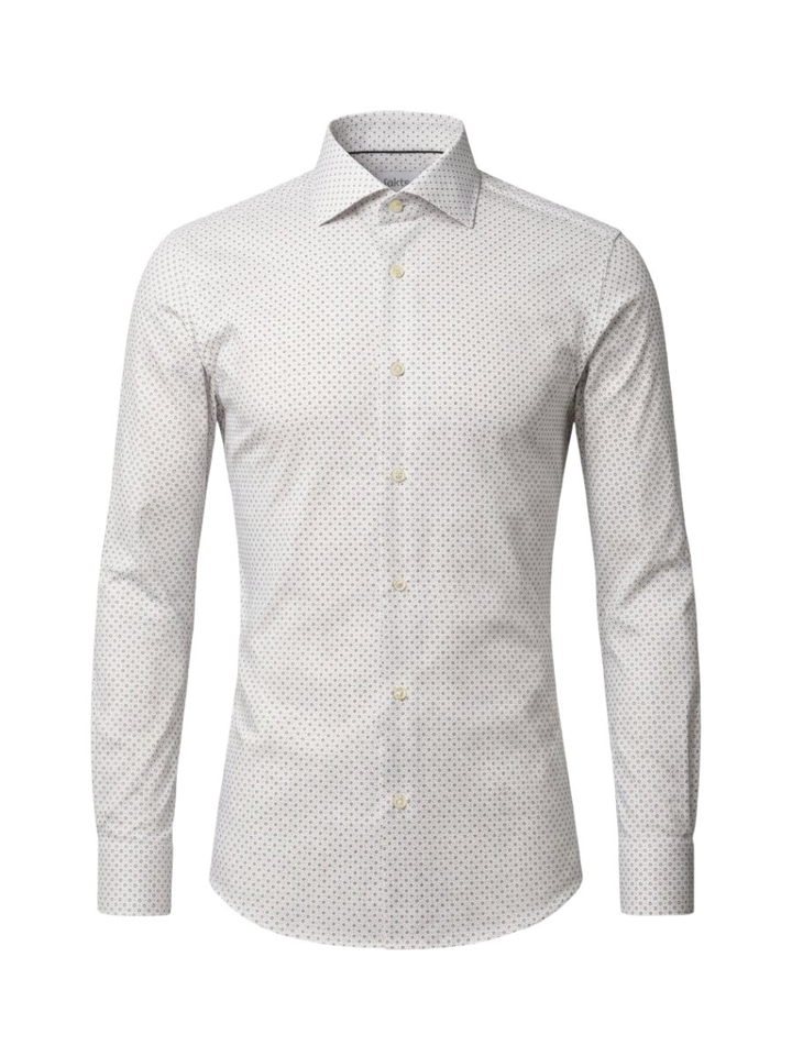 Wit katoenen hemd (slim fit) met lange mouwen in print Fakts