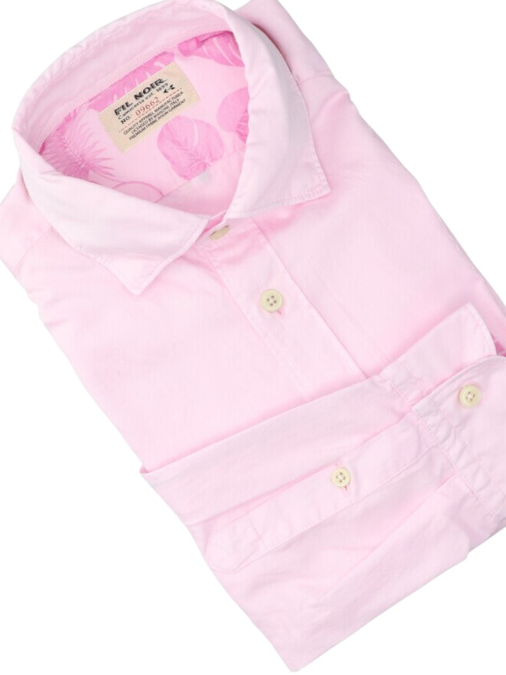 Roze katoenen hemd (slim fit) met lange mouwen Fil Noir