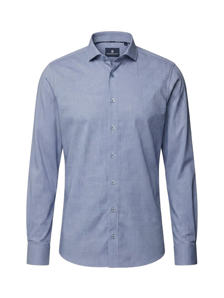 Blauw katoenen hemd (regular fit) met lange mouwen State Of Art 