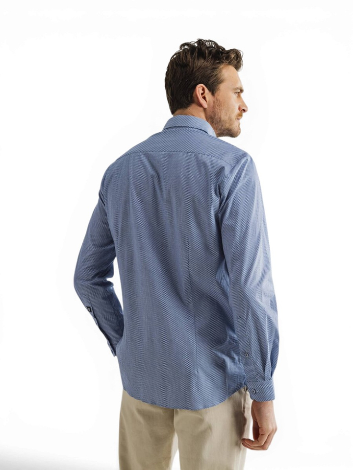 Blauw katoenen hemd (regular fit) met lange mouwen State Of Art 