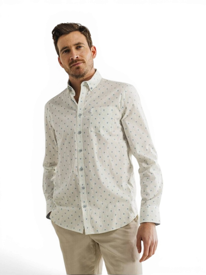 Print katoenen hemd (regular fit) met lange mouwen State Of Art