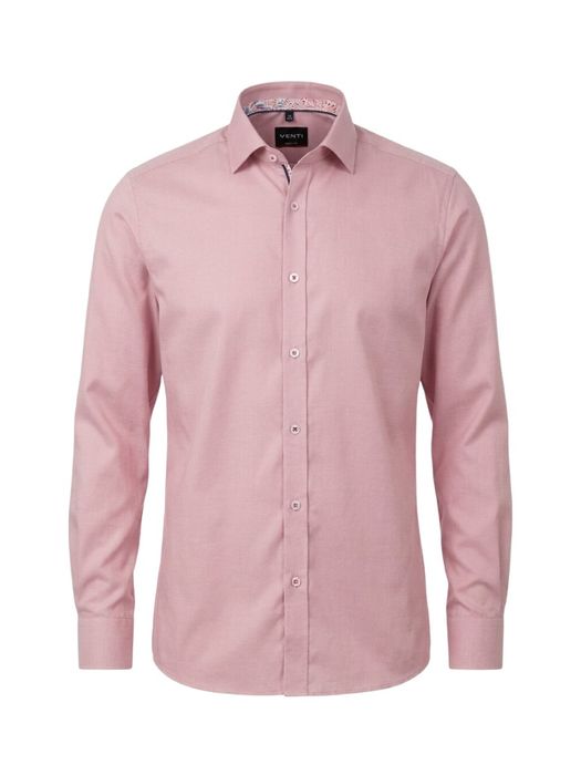 Roze katoenen hemd (regular fit) met lange mouwen Venti