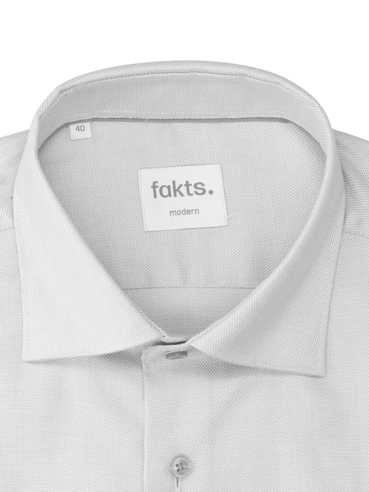 Grijs katoenen hemd (modern fit) met lange mouwen Fakts