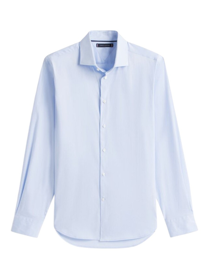 Lichtblauw katoenen hemd (slim fit) met lange mouwen Tommy Hilfiger