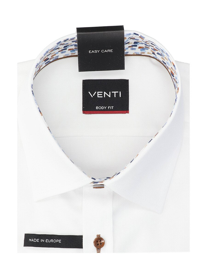 Wit katoenen hemd (regular fit) met lange mouwen Venti 