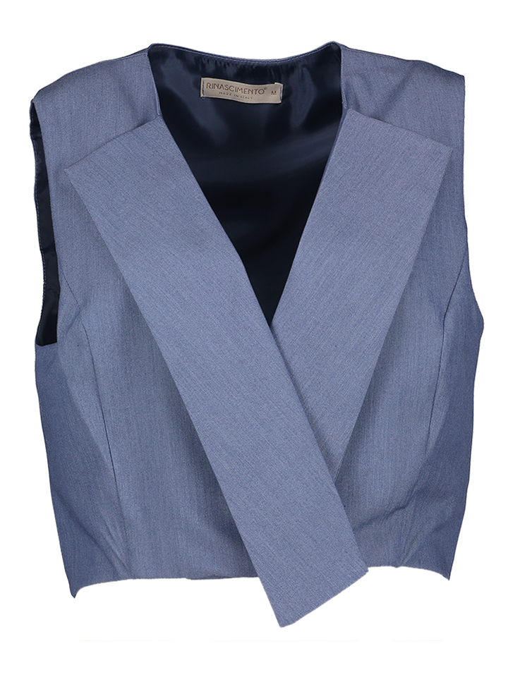 Blauwe top v- hals Rinascimento 