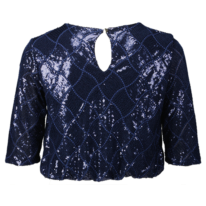 Blauwe pailletten bloes Rinascimento