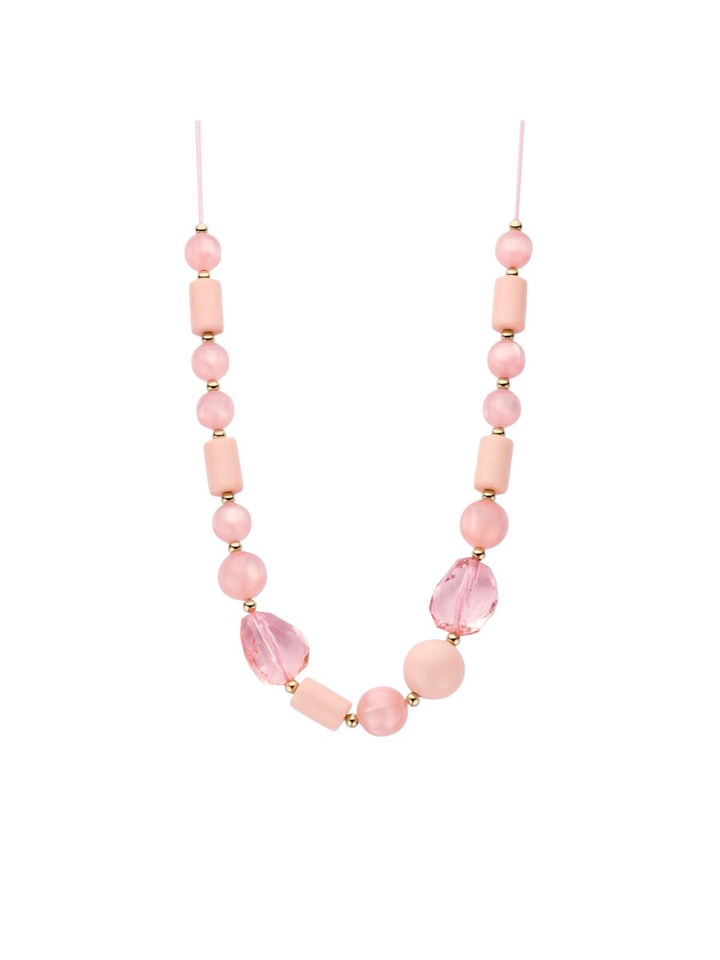 Lichtroze ketting Kasper lang Les Cordes 