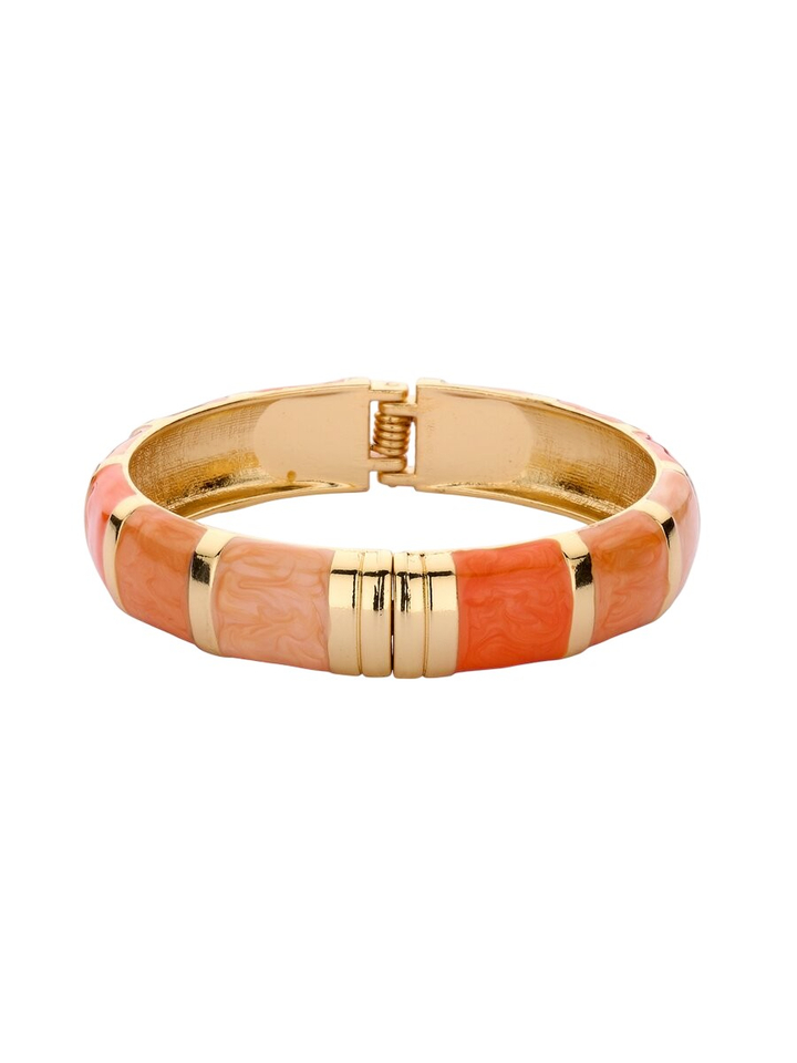 Multi oranje armband met brede schakels Owain AB Les Cordes