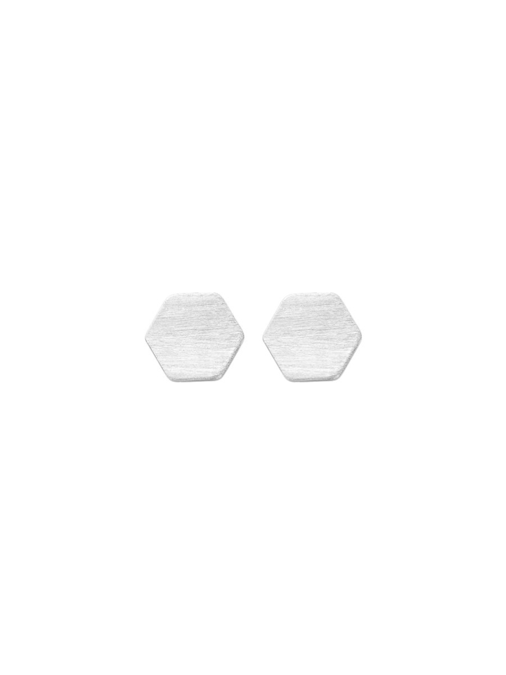 Zilver 6-hoekige oorbellen MATANOB Les Cordes 