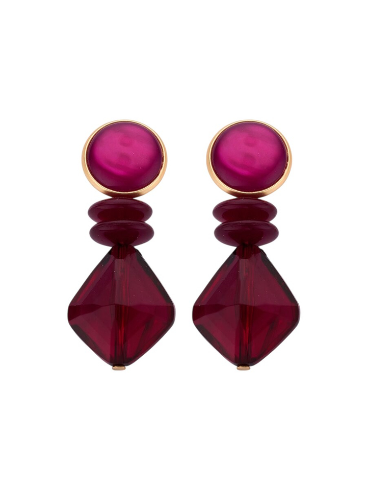 Aubergine oorbellen KOB 30 Les Cordes 