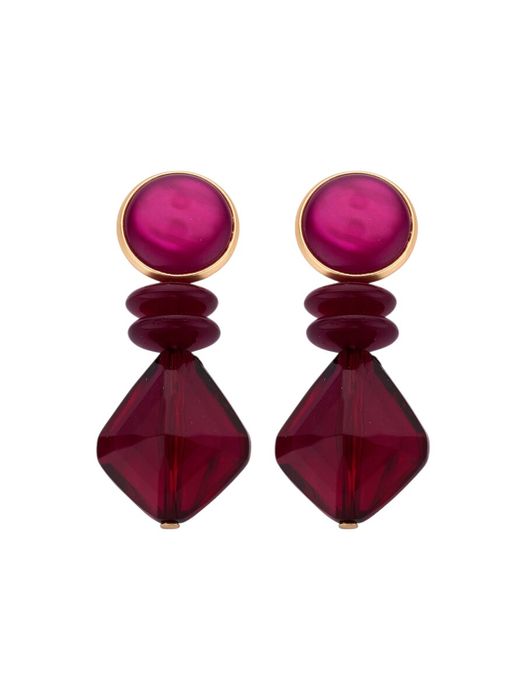 Aubergine oorbellen KOB 30 Les Cordes