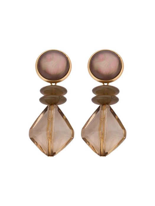 Taupe oorbellen KOB30 Les Cordes