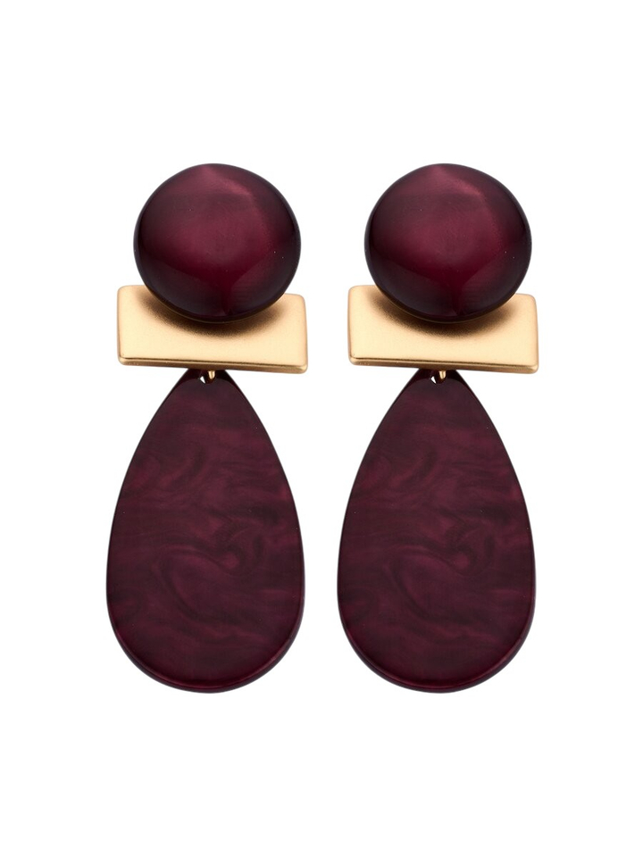 Aubergine oorbellen KOB 32 Les Cordes 