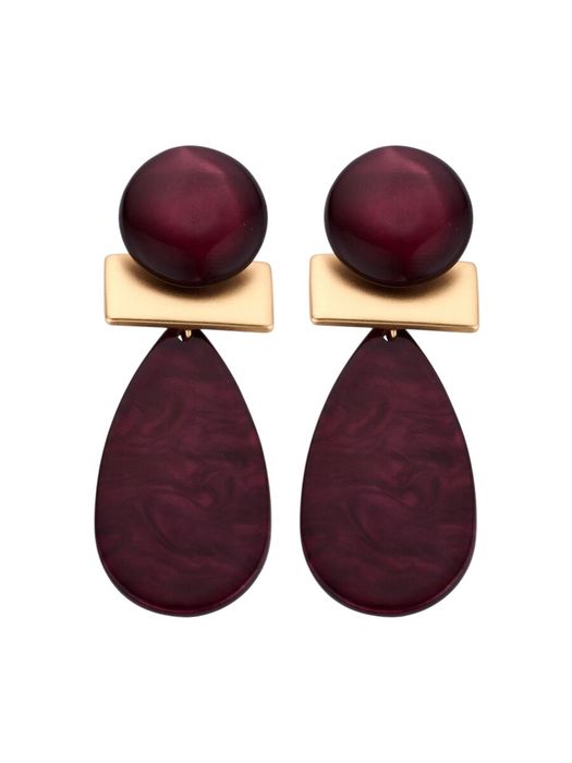 Aubergine oorbellen KOB 32 Les Cordes