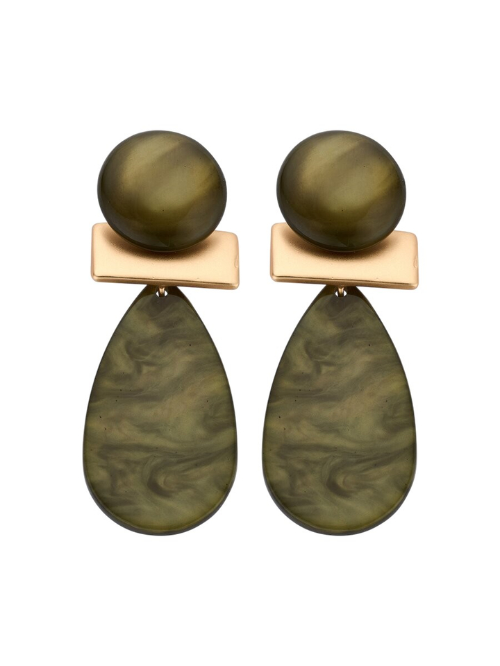 Kaki oorbellen KOB 32 Les Cordes 