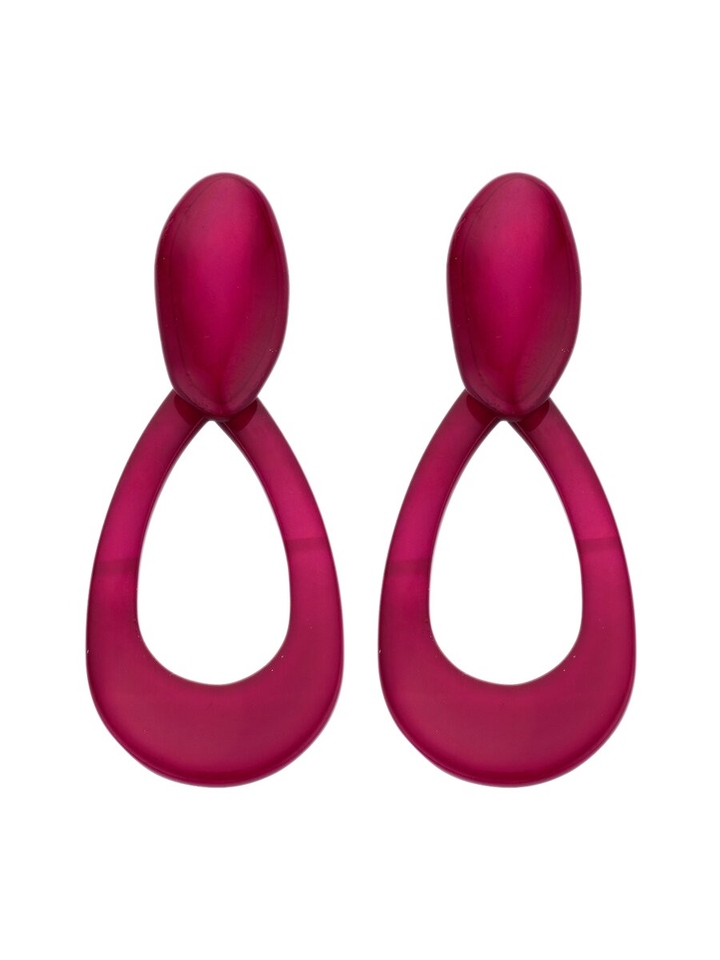 Aubergine oorbellen KOB31 Les Cordes 