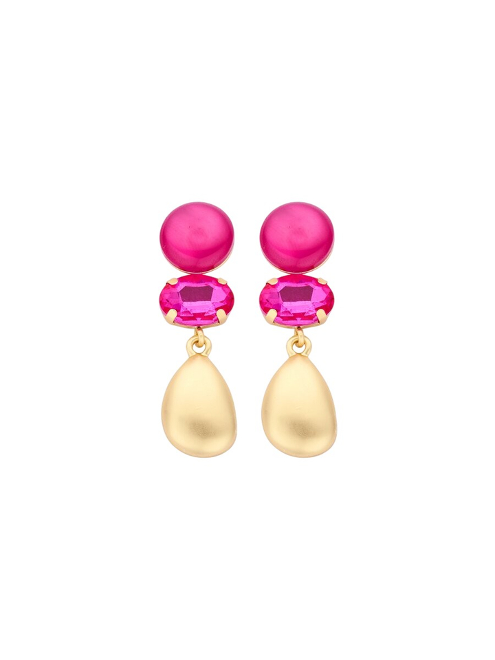 Aubergine oorbellen KOB28 Les Cordes 