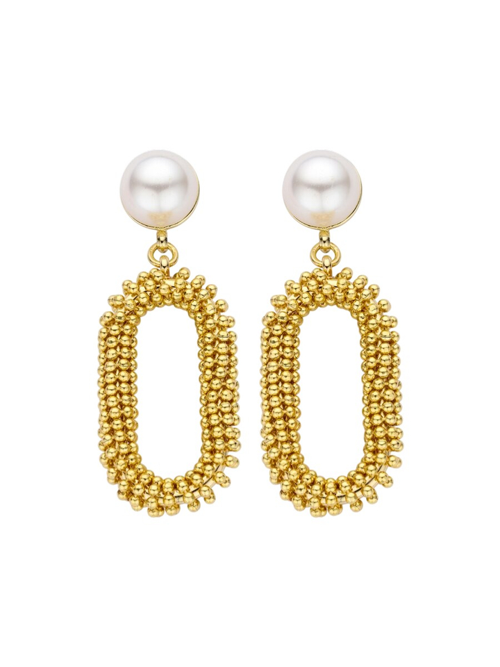 Gouden oorbellen met parel DANAOB Les Cordes