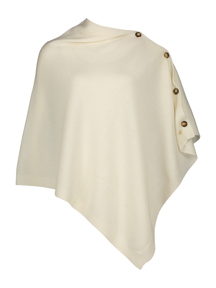 Ecru poncho met knopen Les Cordes