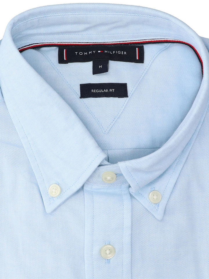 Jeansblauw katoenen hemd (regular fit) met lange mouwen Tommy Hilfiger 