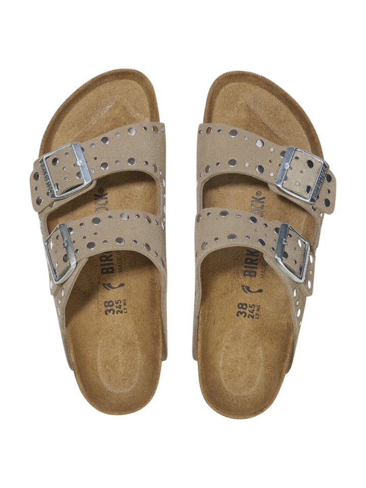 Taupe Arizona rivet suede sandalen Birkenstock 