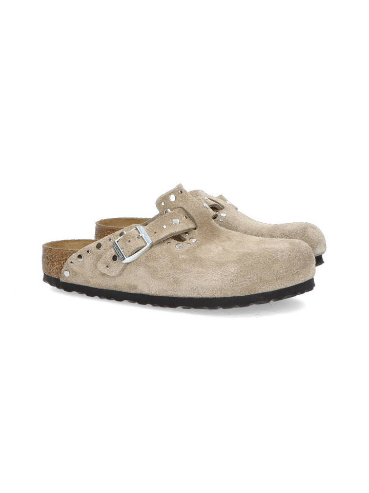 Taupe Boston rivets suede leather Birkenstock 