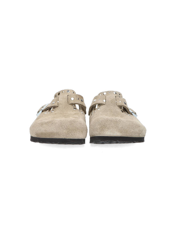 Taupe Boston rivets suede leather Birkenstock 