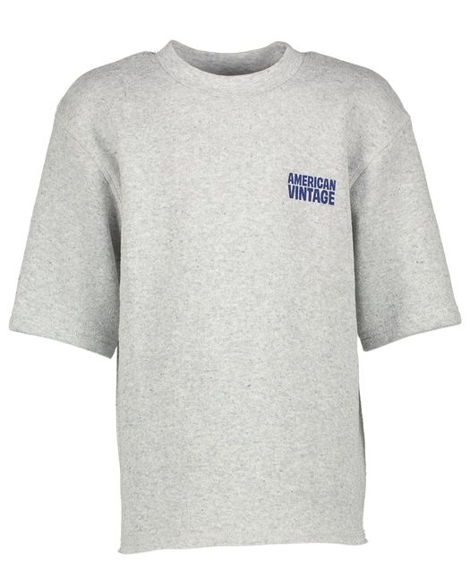 Grijze sweater met korte mouwen American Vintage