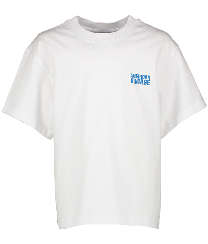 Witte katoenen t-shirt met logo American Vintage