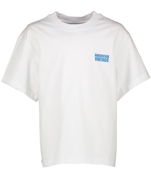 Witte katoenen t-shirt met logo American Vintage