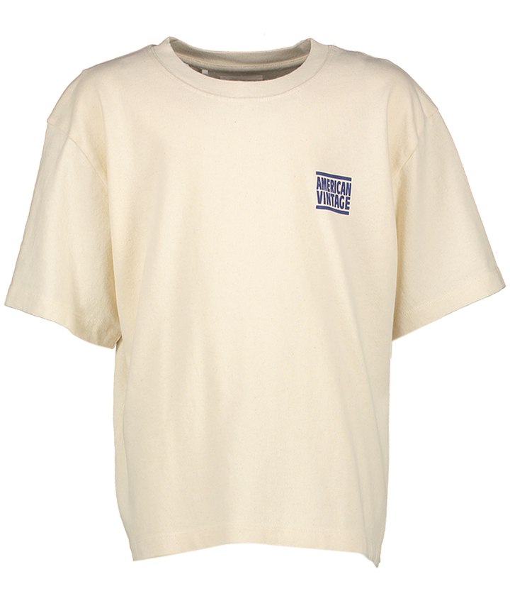Creme kleruige katoenen t-shirt American Vintage 