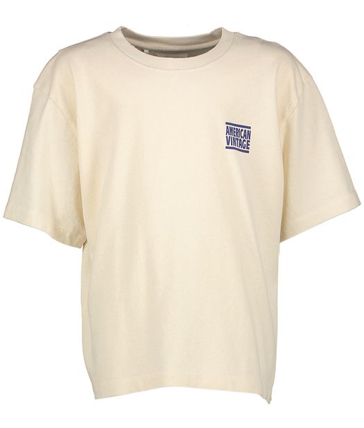 Creme kleruige katoenen t-shirt American Vintage