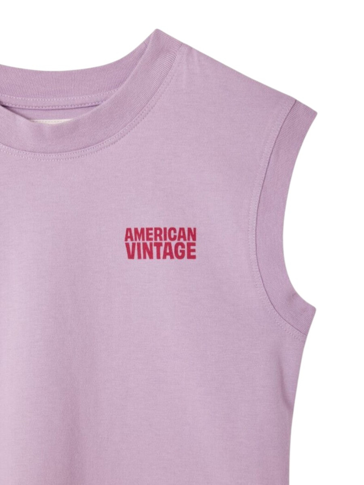 Lila kleurige mouwloze T-shirt American Vintage 