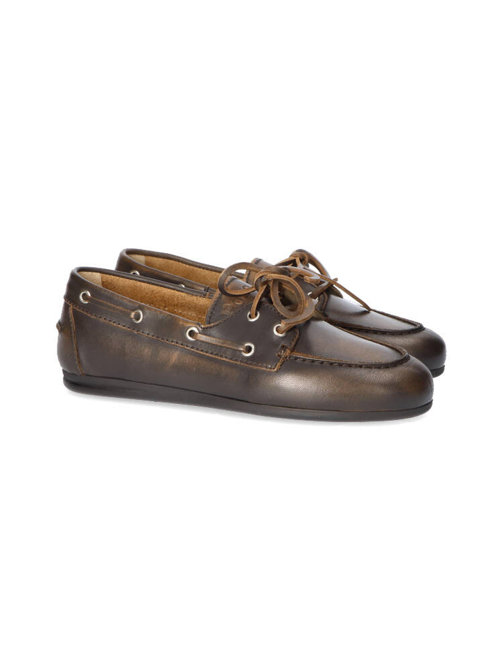 Donkerbruine lederen boatloafers Posa 