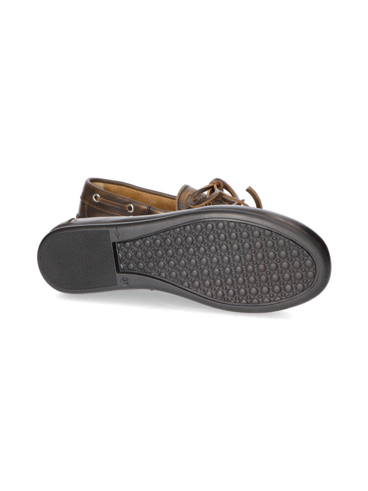 Donkerbruine lederen boatloafers Posa 