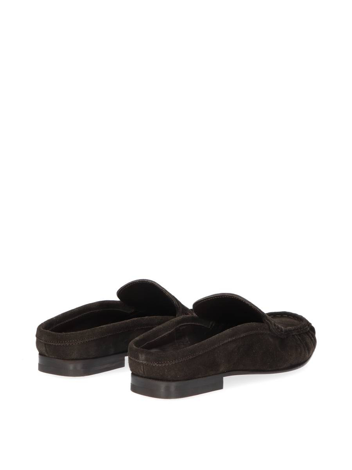 Donkerbruine loafers in suede Penny Loafer Wrinkle Posa 