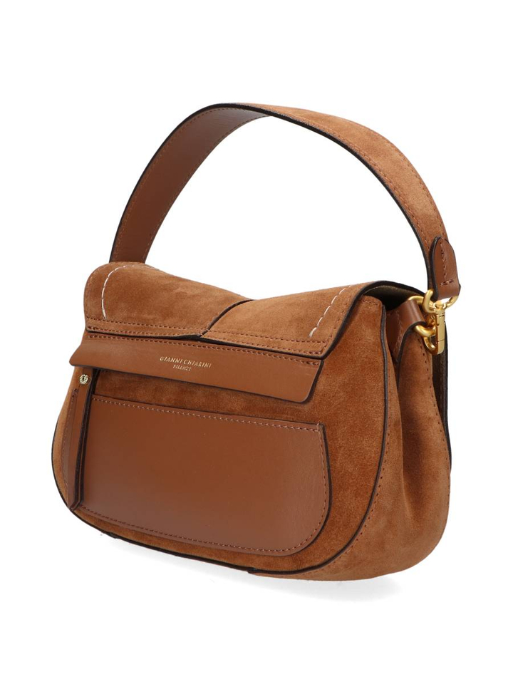 Camel kleurige handtas Helena Round Gianni Chiarini
