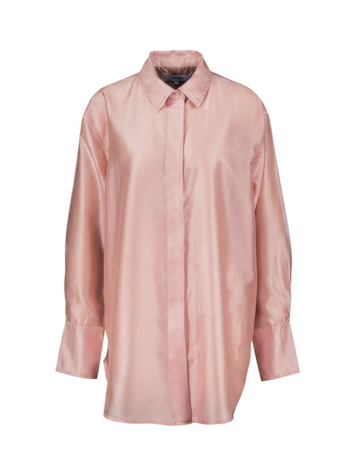 Roze glanzende bloes lange mouw Esmene Minus 