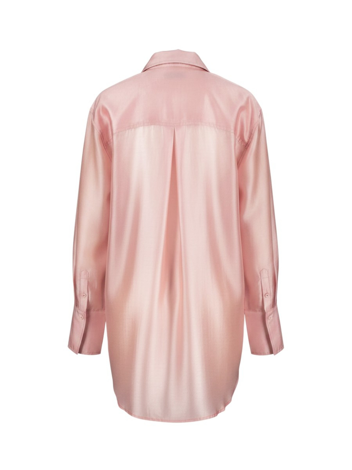 Roze glanzende bloes lange mouw Esmene Minus 
