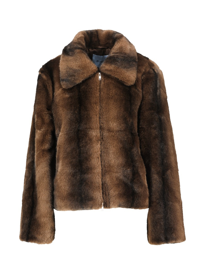 Bruine jas in faux fur Panoma Jacket Minus