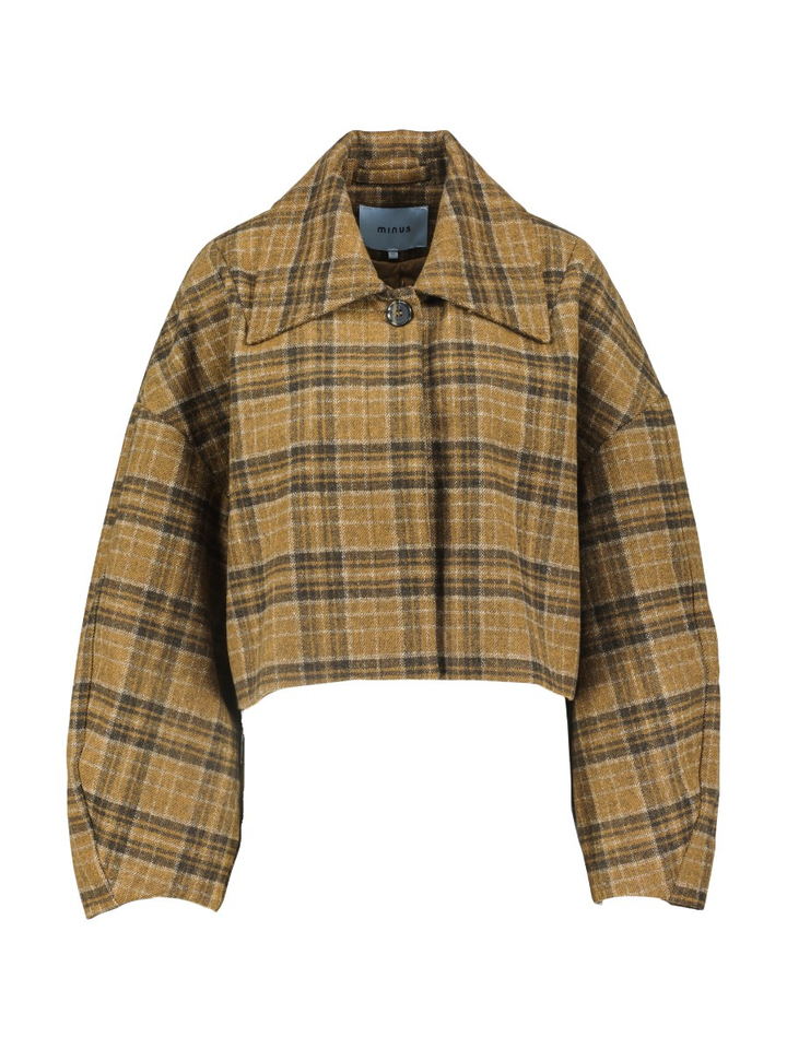 Bruine vest in ruit motief Parilla Jacket Minus