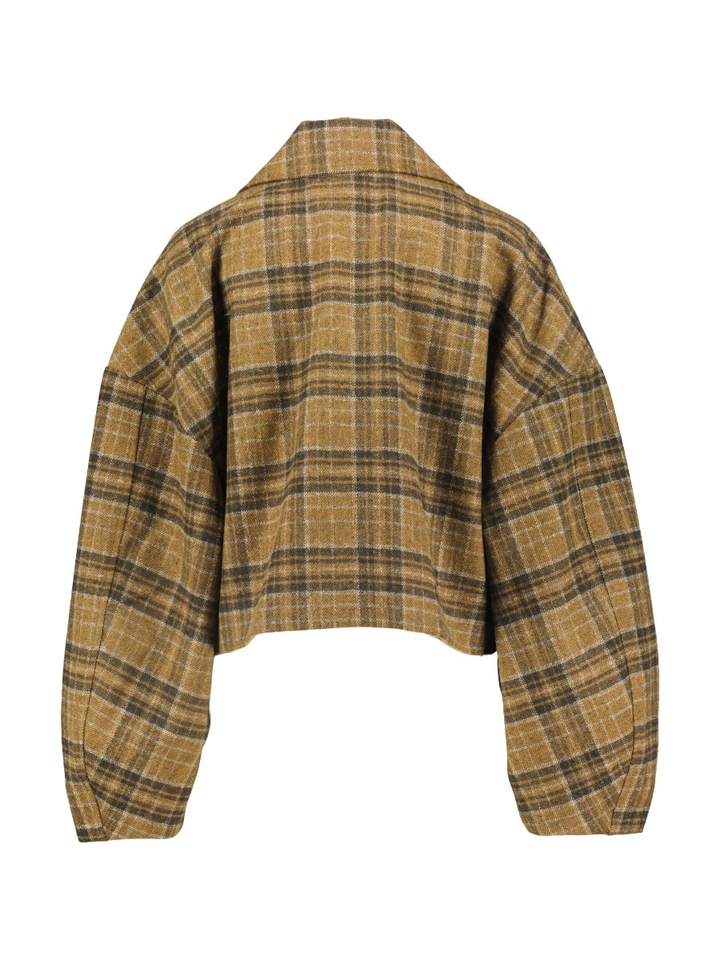 Bruine vest in ruit motief Parilla Jacket Minus